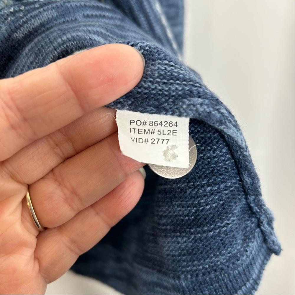 Orvis Blue Patchwork Button Cardigan - image 4